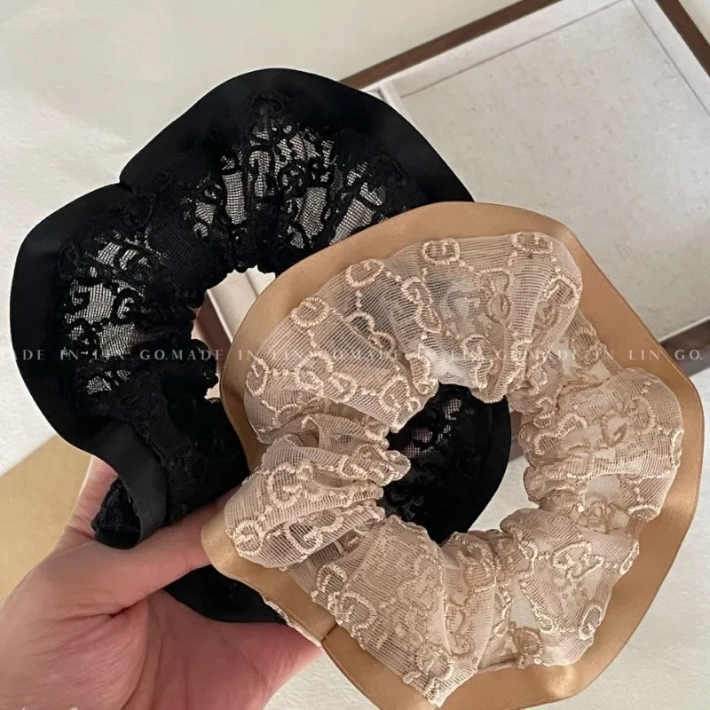 

New Women Head Rope Small Fragrance Wind Korean Mesh Red Rubber Band Durable Tie Horse Tail Simple Ornament Elastic Hair Bands