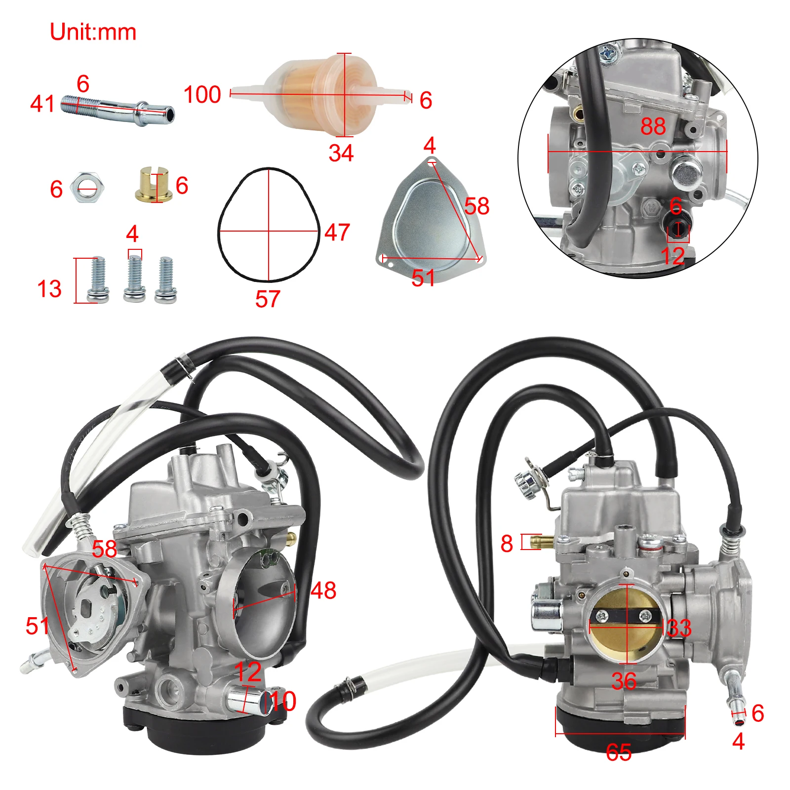Yamaha Big Bear 400 Carburetor