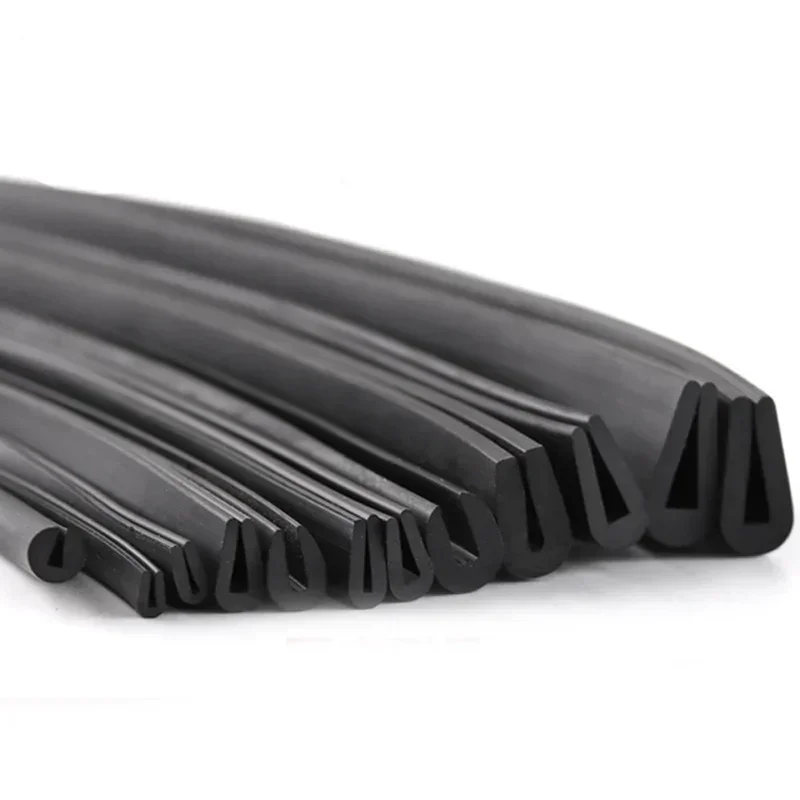 Black Rubber Edge Strip U Section Anti Oil Seal Edge Shield Encloser Inner Width 0.5-10mm High 5-15mm 1/5M,sealing strip,rubber seal strip