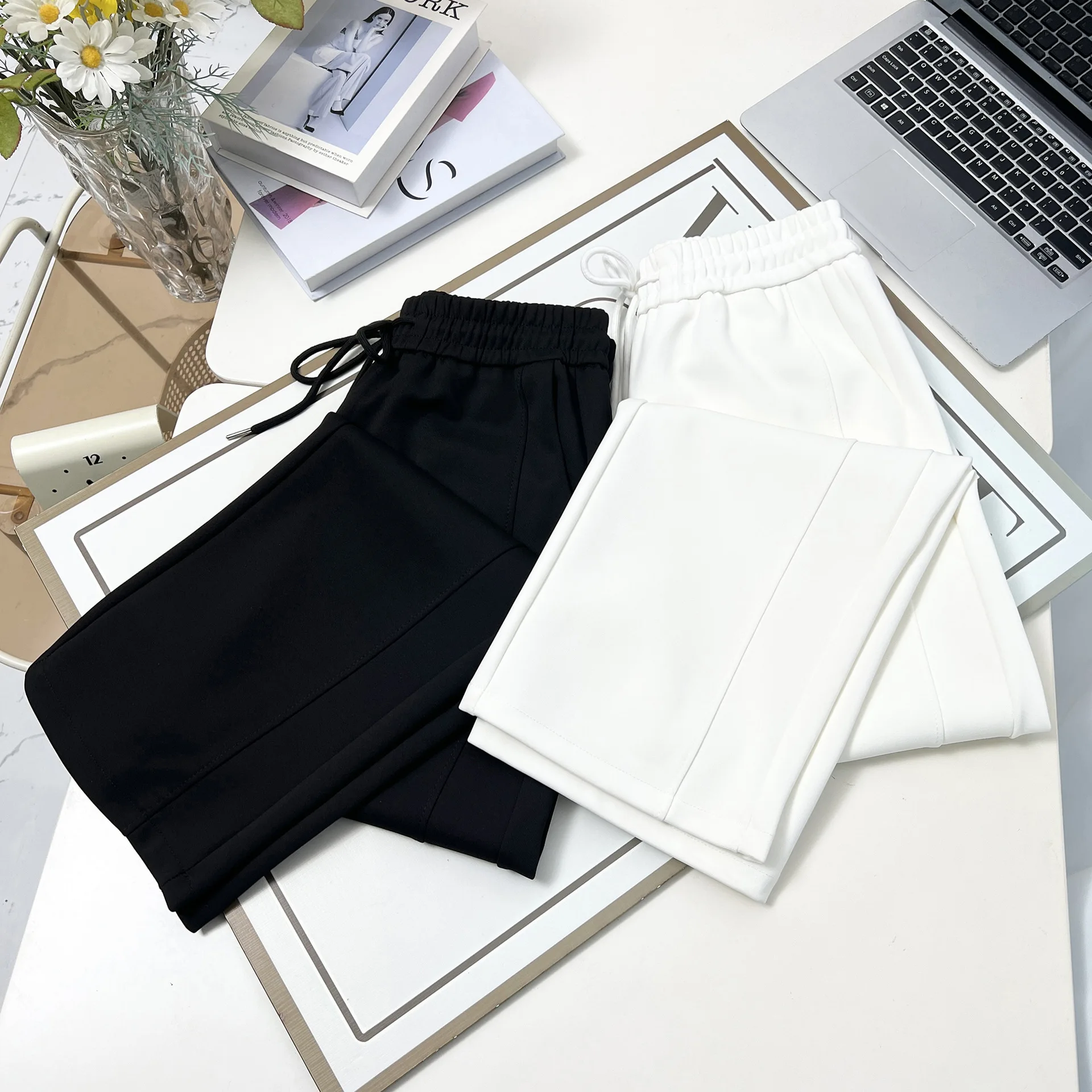 XXXXL Fashion Plus Size Women's Straight Pants New Autumn Simple Thickened Versatile Casual Trousers 26008