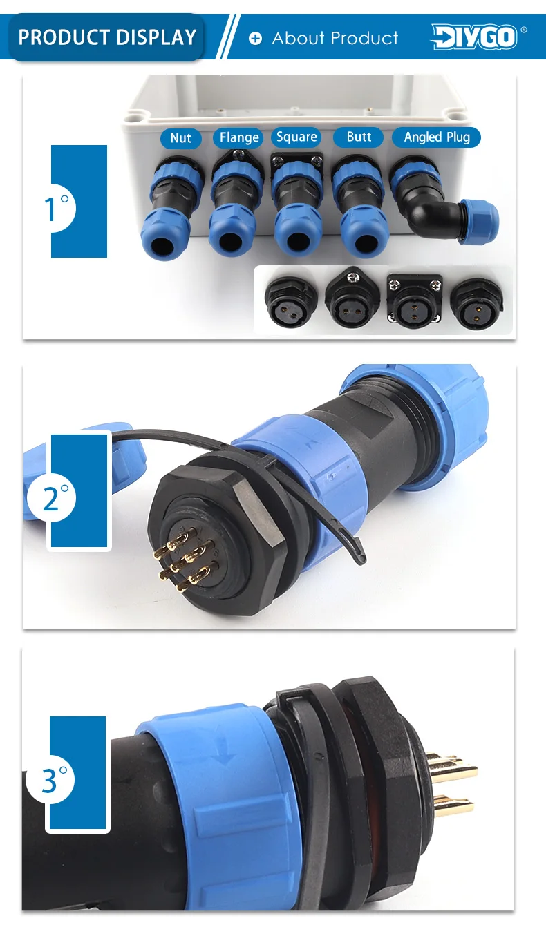SP17 IP68 Luftfahrt Steckdose Elektrische Draht Anschlüsse 2/3/4/5/7/9 Pin Zurück Mutter Männlich Weiblich Kabel Wasserdichten Stecker DIY GEHEN – Detail 5
