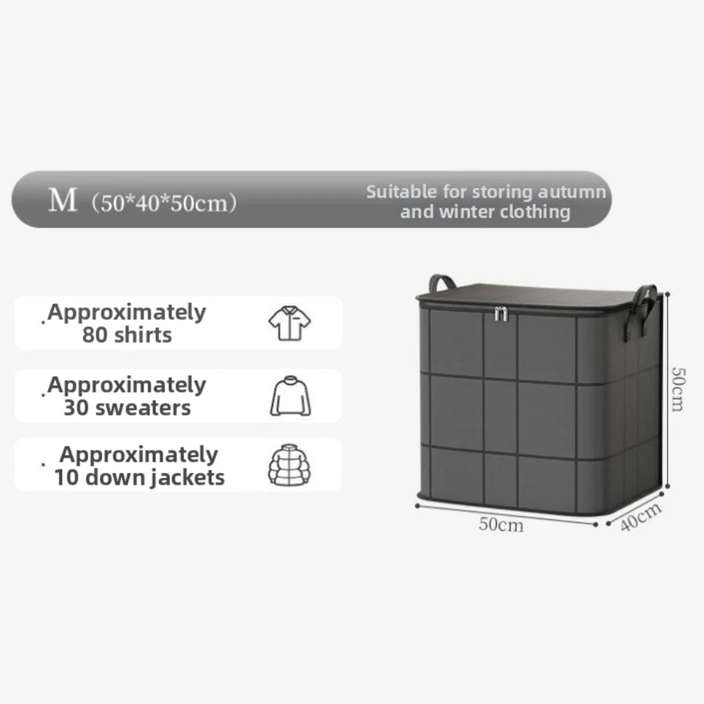 Wasserdichte Aufbewahrungstaschen mit Reißverschluss für Kleidung und Bettwäsche, Vliesstoff, vielseitig einsetzbar, leicht, stapelbar – Detail 4