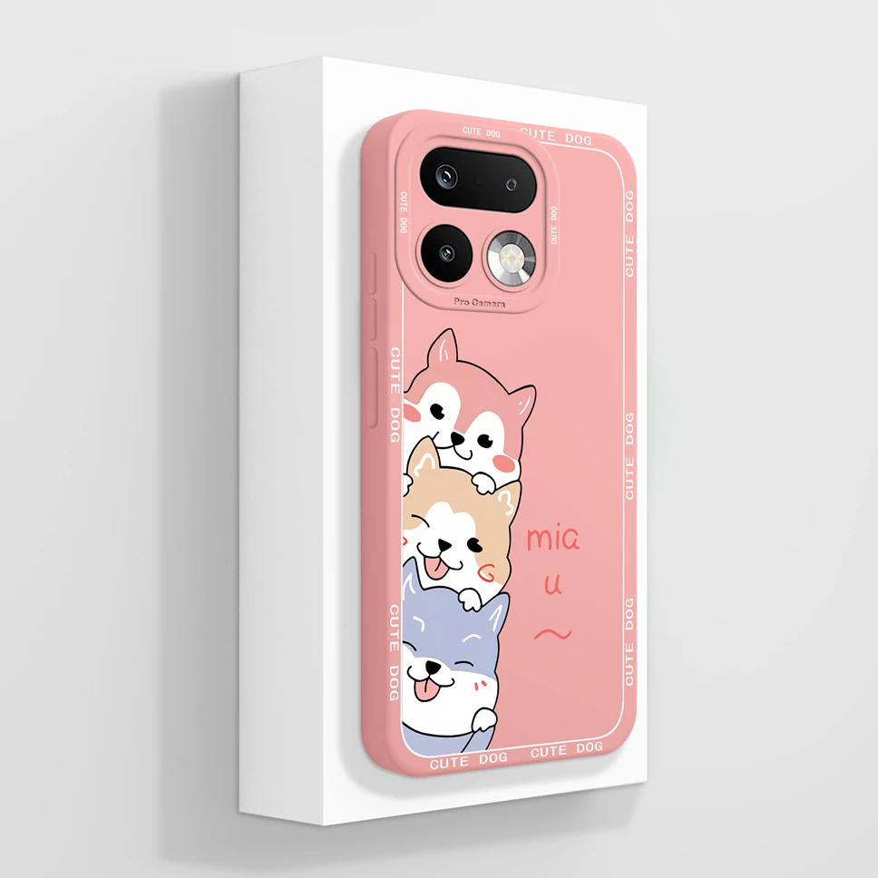 Lovely Cat Pattern Shockproof Full Coverage Liquid Silicone Phone Case