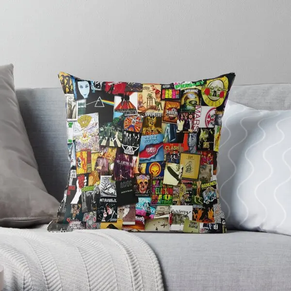 

Album Collage Music Rock Printing Throw Pillow Cover Home Office Decorative Wedding Bedroom Bed Pillows not include One Side