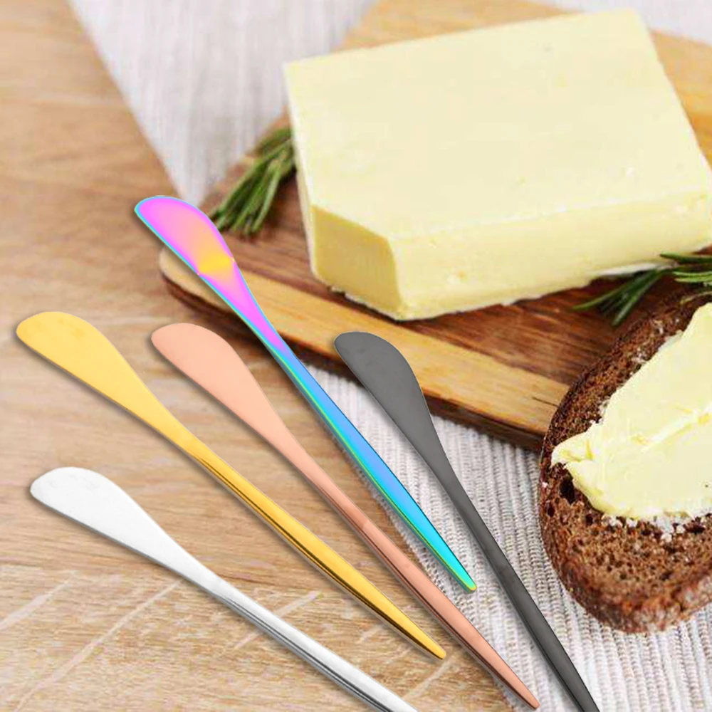 Stainless Steel Butter Knife Cheese Dessert Butter Jam Spreader Utensil Knifes Cutlery Flatware Breakfast Bread Spreader Tools