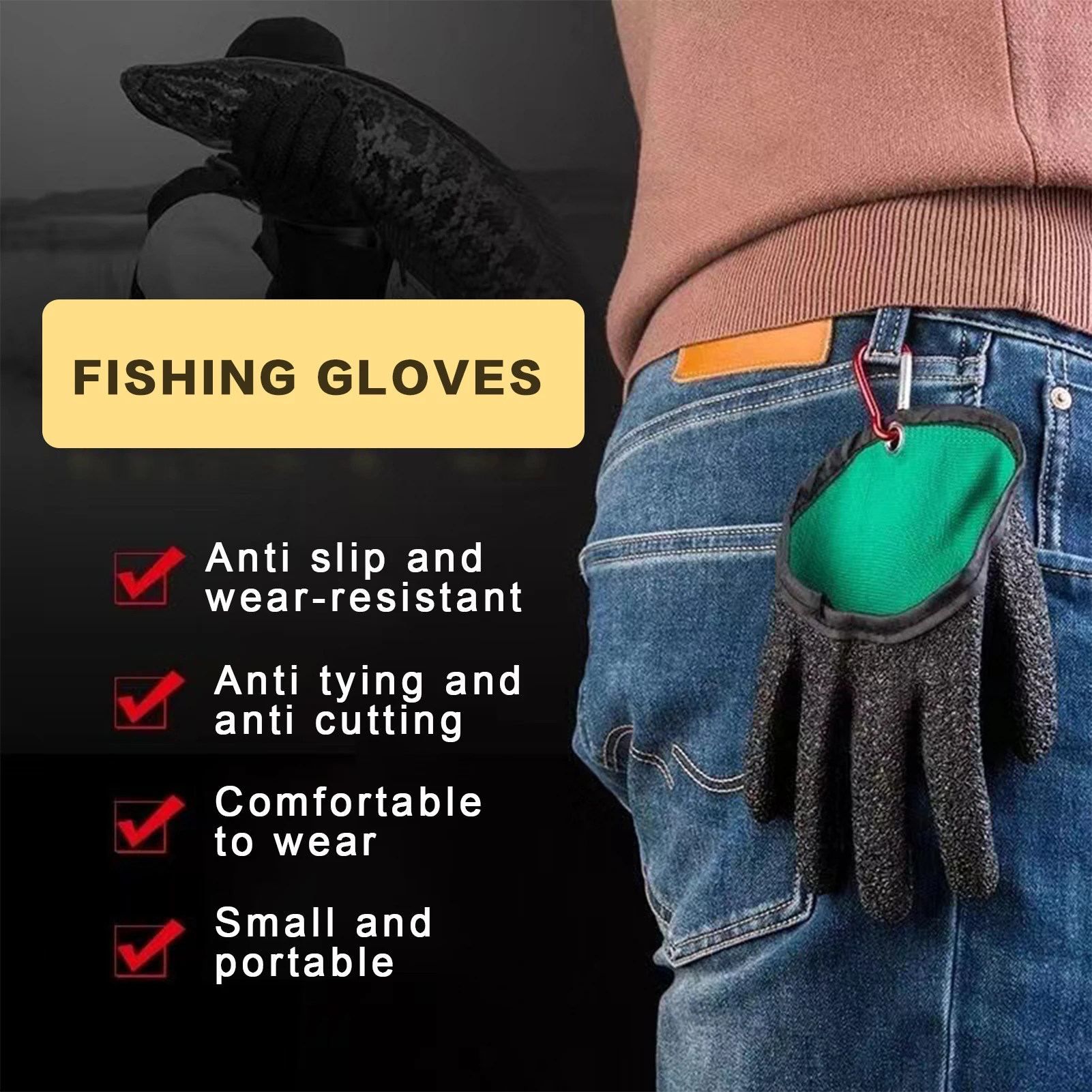 Fish Handling Gloves Non-Slip Fisherman Protect Hand Fishing Gloves for Fishing Kayak Paddling Hiking Driving