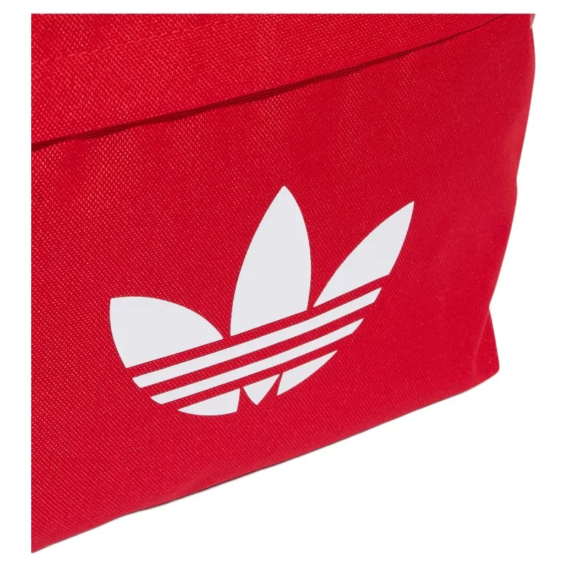 adidas Originals Trefoil 18.7L ADICOLOR 로고 프린트 다용도 스포츠 백팩 재활용 폴리에스테르 남녀공용 커플 스타일 레드 JX0215