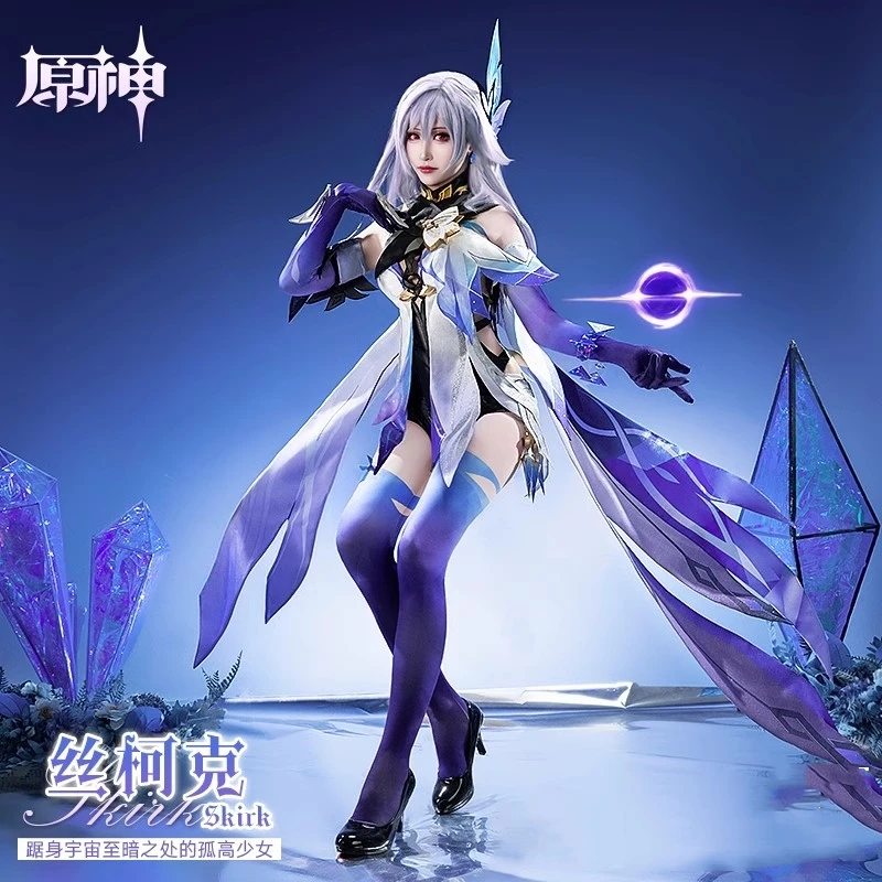 

Fashion Game Genshin Impact Skirk Cosplay Costume Tartaglia's Master Women Costumes Role Play Clothing Carnival Suit Pre-sale