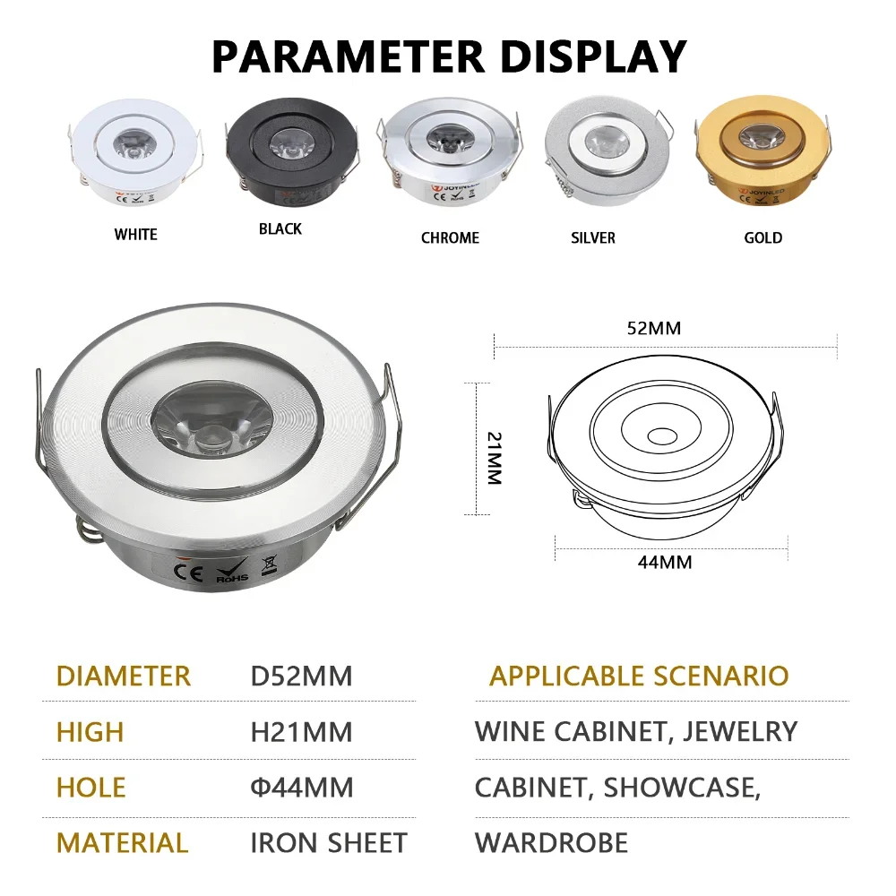 10PCS 3W Mini LED Downlight 12V Ambient Downlight Focos Spot Lamp for KTV Party Ceiling Stairs Walkway Cabinet Lighting