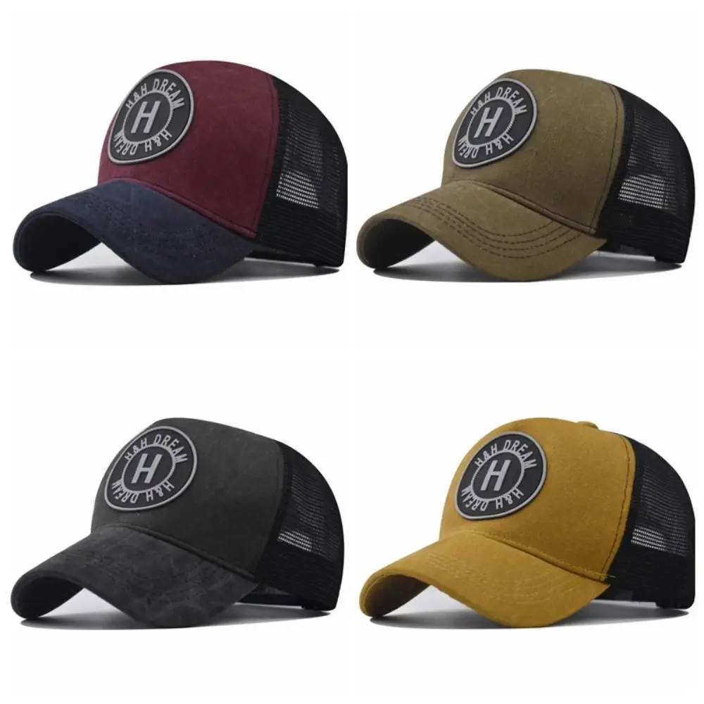 Men Women Two-tone Baseball Cap Sun Protection Breathable Mesh Cap Adjustable Cotton Snapback Hat Summer yoga baseball hats