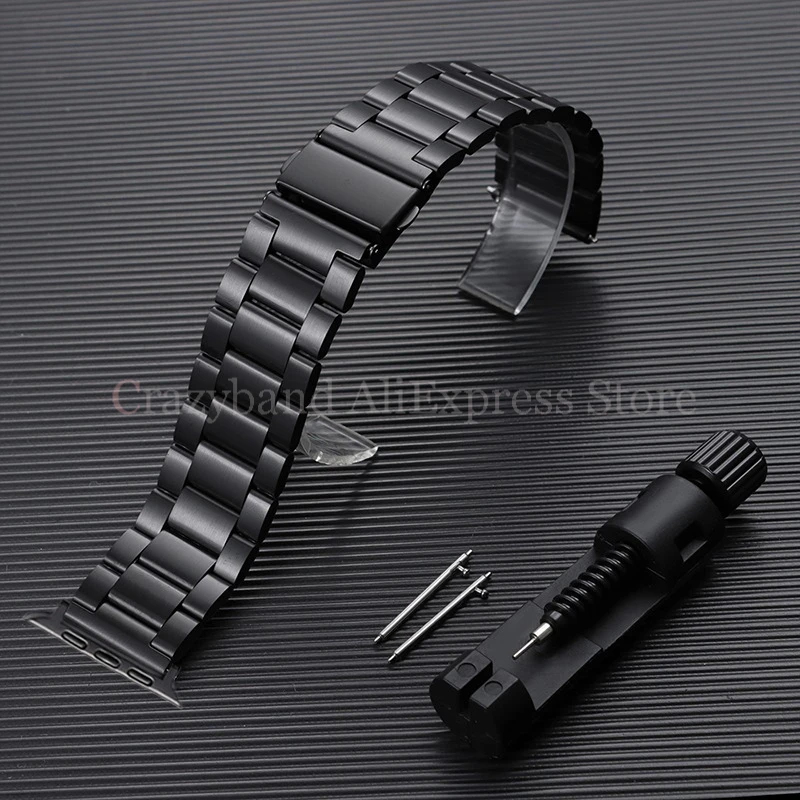 Premium Stainless Steel Watchband with Press Clasp – Elegant Replacement Strap