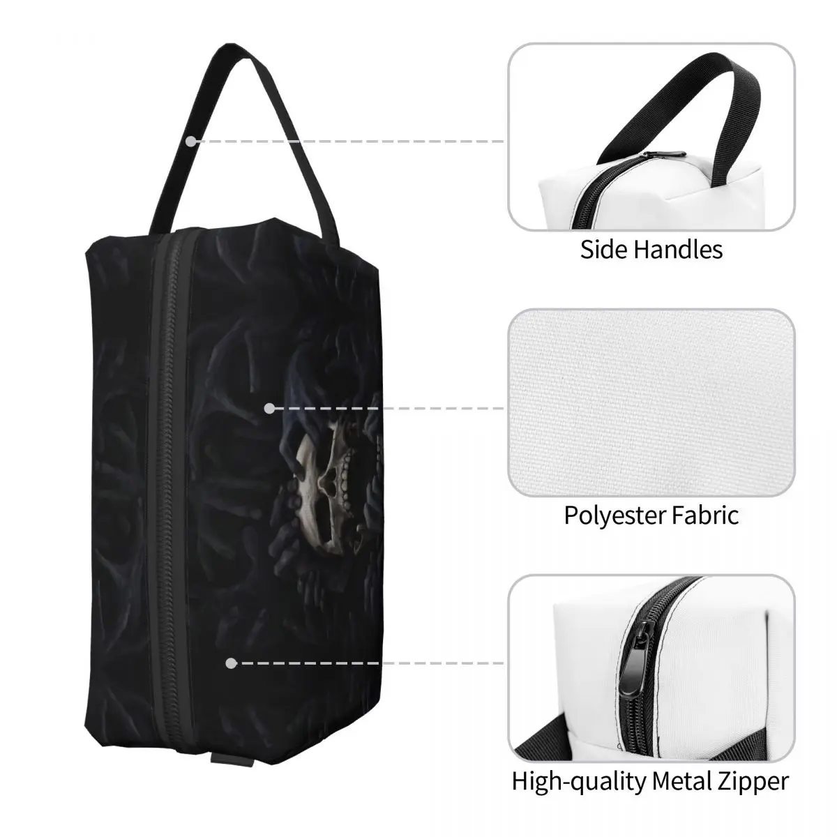 Custom Travel Evil Hands Skull Toiletry Bag Kawaii Halloween Gothic Skeleton Cosmetic Makeup Organizer Storage Dopp Kit Case 3
