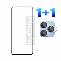 Premium Full Glue Screen Protector with Soft Fiber Lens Film - Ultra - Clear, Anti - Scratch Glass (1 and 1)