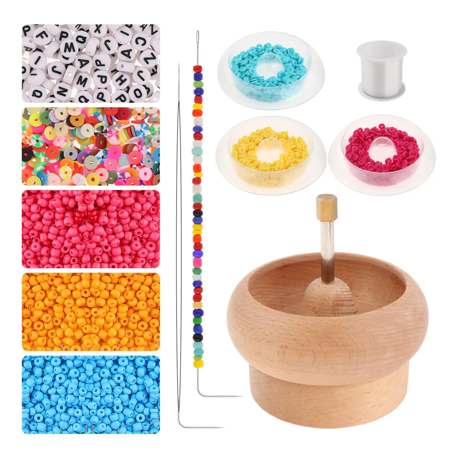 Bead Spinner with Multicolored Beads Gift Bead Stringer for Jewellery  Making Ring Crafting Project Clay Beads