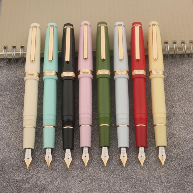 Fountain Pen Luxury Jinhao 82 Fountain Pen Transparency Acrylic Pen Spin Golden EF F Nib Business Office School Supplies Writing Ink