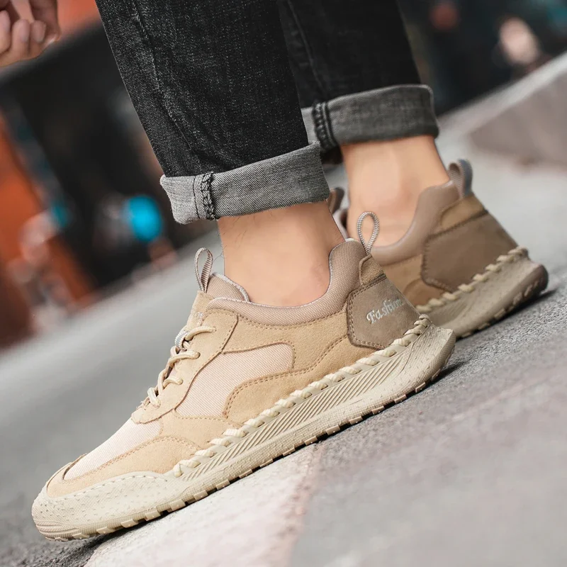 

Hot Sale Handmade Leather Casual Men Shoes Sneakers Men Driving Walk Sneakers Daily Commute Casual Board Shoes Man Comfortable