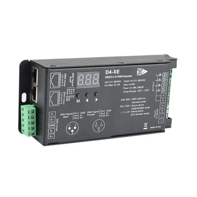 

Новый 4CH D4-XE контроллер DMX декодера PWM мерцание свободное затемнение 12V-36V цифровой дисплей 2000Hz 500HZ для RGB светодиодный Lights