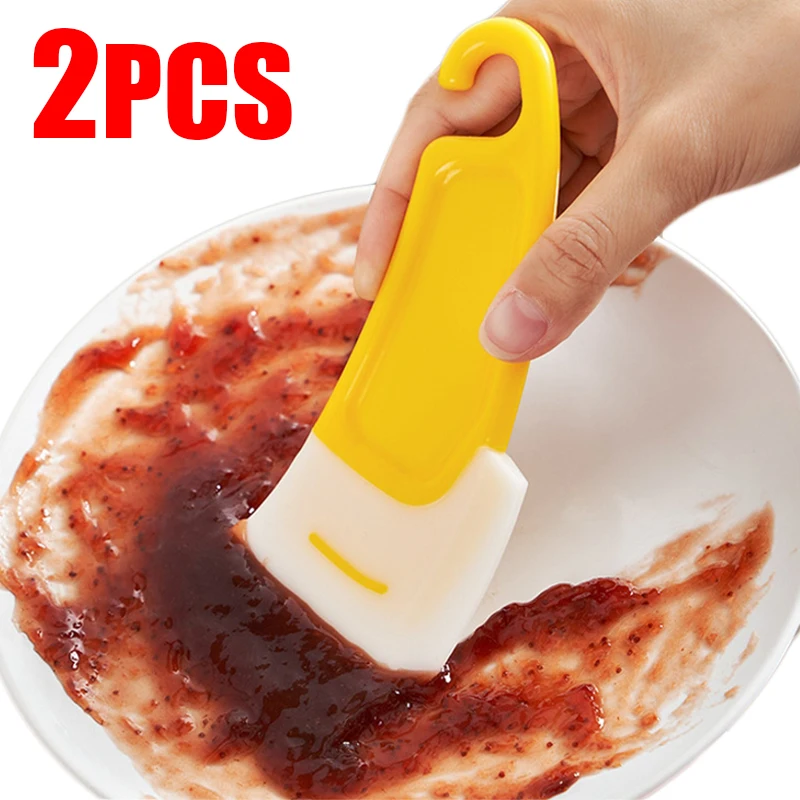 Baofu 3pcs Pan Food Scraper Dish Cleaning Spatula Silicone Bowl Dish Scrapers for Kitchen Food Cleaning Tool for Household Use, Size: 15