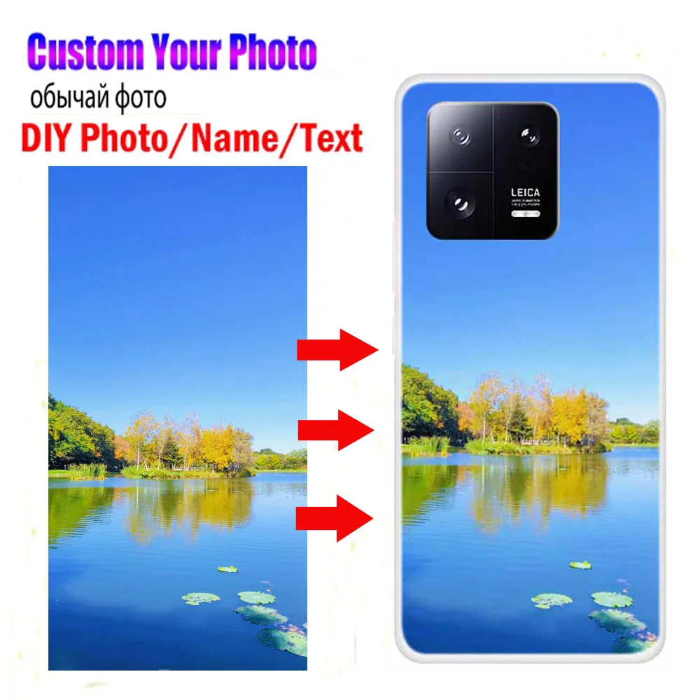 Personalized Silicone Phone Case with Photo and Name - Black Bumper