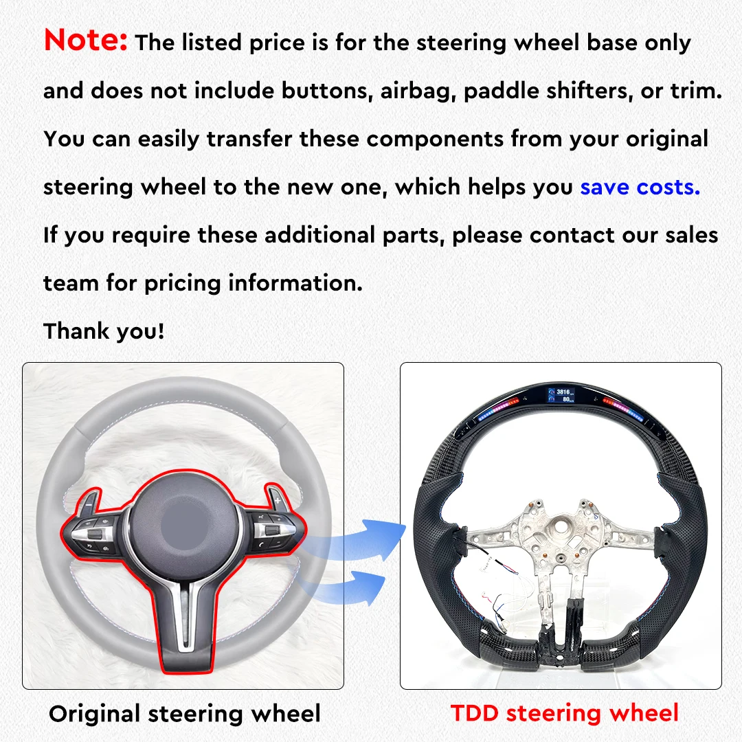 Toyota Lmprove 운전 경험을 위한 100% 실제 탄소 섬유 LED 성능 스티어링 휠 펀치 가죽