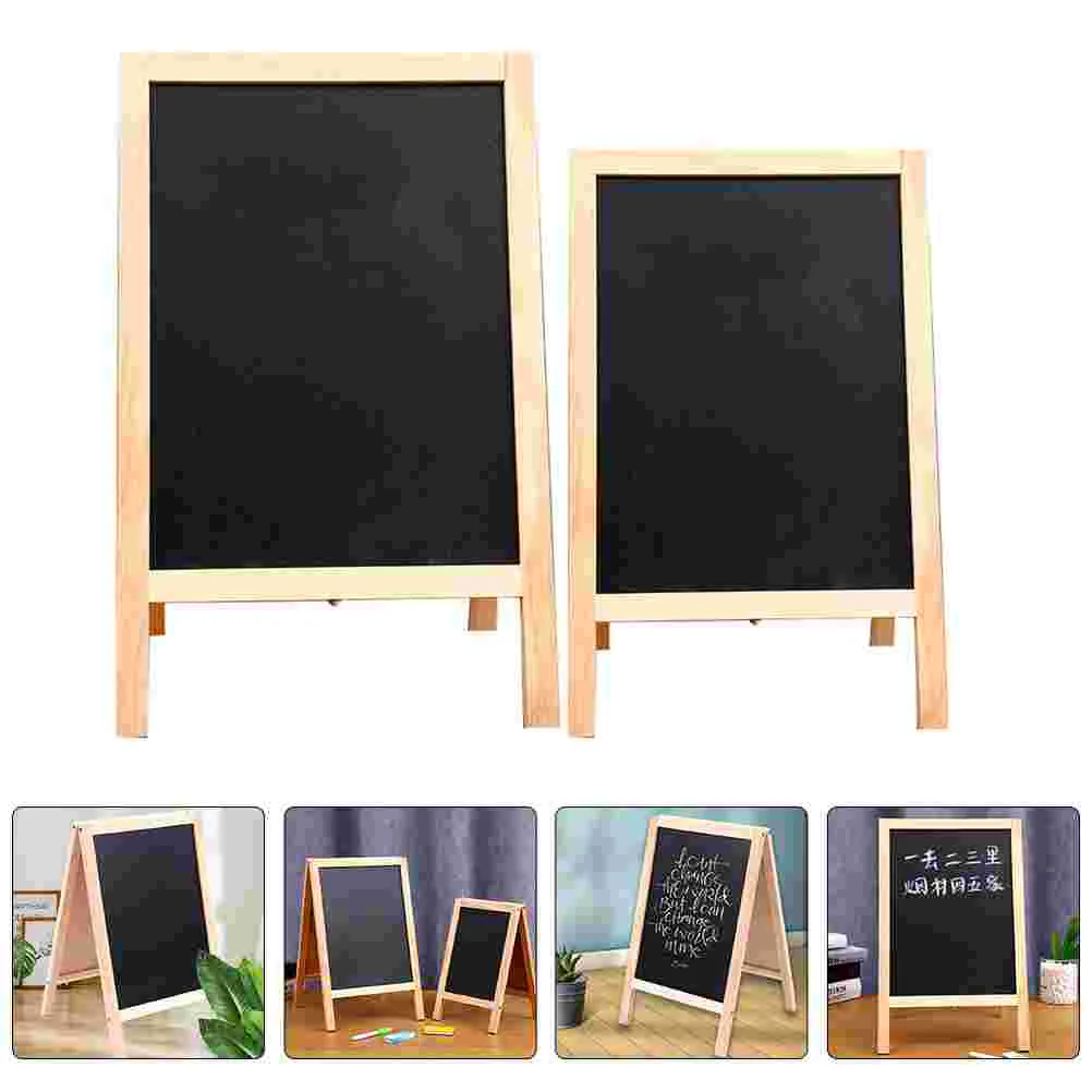 

2 Pcs Double Sided Small Blackboard Erase Whiteboard Emblems Chalkboard for Kids Writing Double-sided Erasable Students Sign