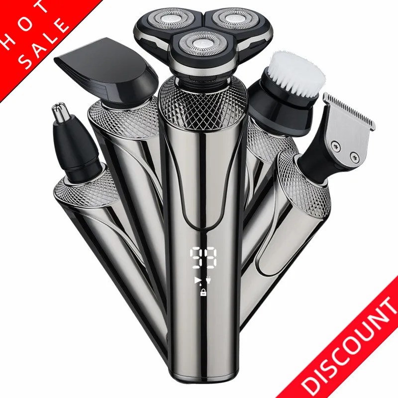 5 IN 1 Electric Ear Nose Trimmer Hair Electric Shaver Intelligent High Power LCD Razor Rechargeable Beard Shaver 5 in 1 electric ear nose trimmer hair electric shaver intelligent high power lcd razor rechargeable beard shaver