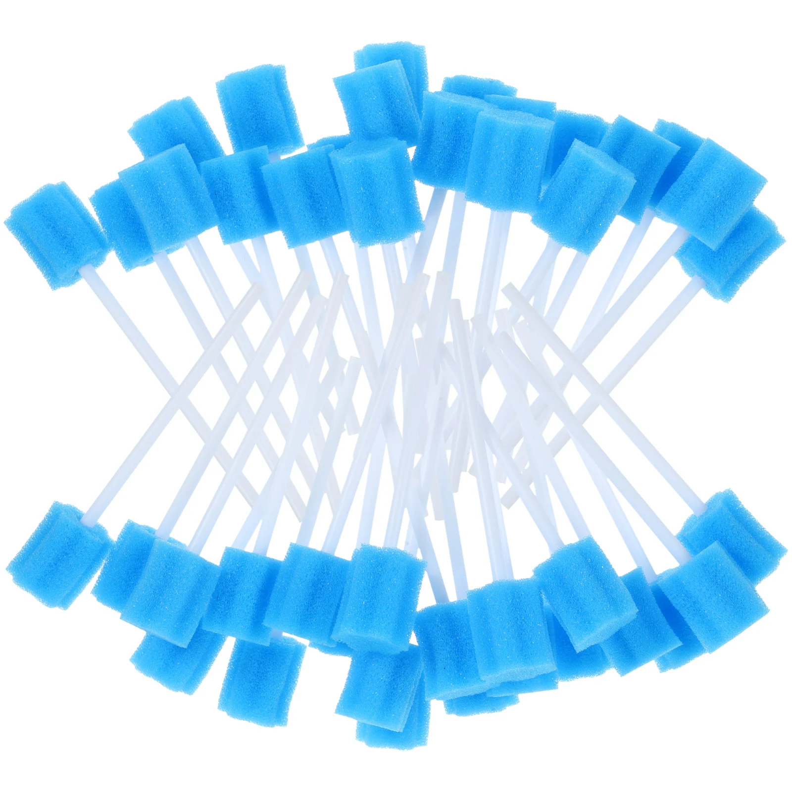 Healifty Bicarbonate Gum 100Pcs Disposable Oral Cares Sponge Tooth Shape Cleaning Swab Mouth Gum 4