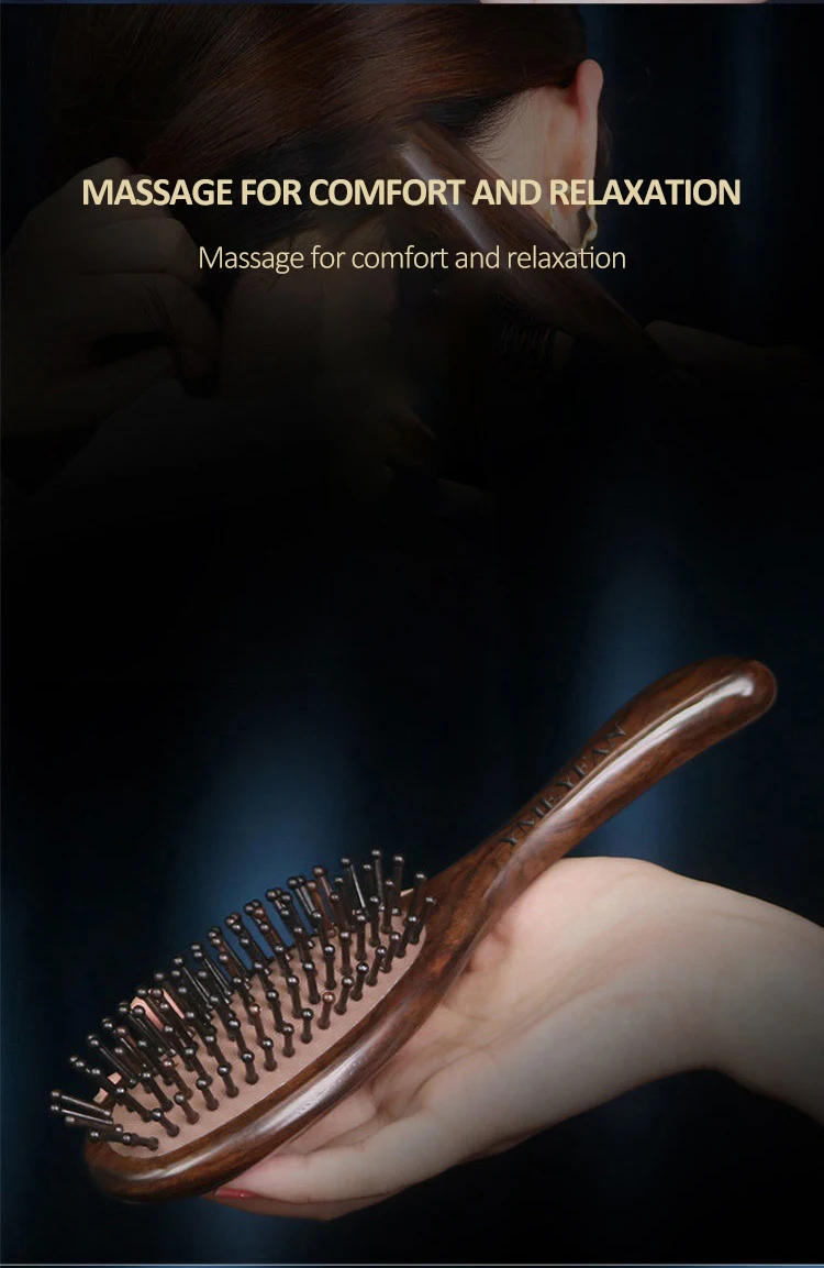 Escova de Cabelo de Madeira Almofada de ar Profesional para Mulher Acessórios de Cabelo Couro Cabeludo Massagem Pente Anti-estático Estilo Secagem Detangle 17 Computers & Electronics