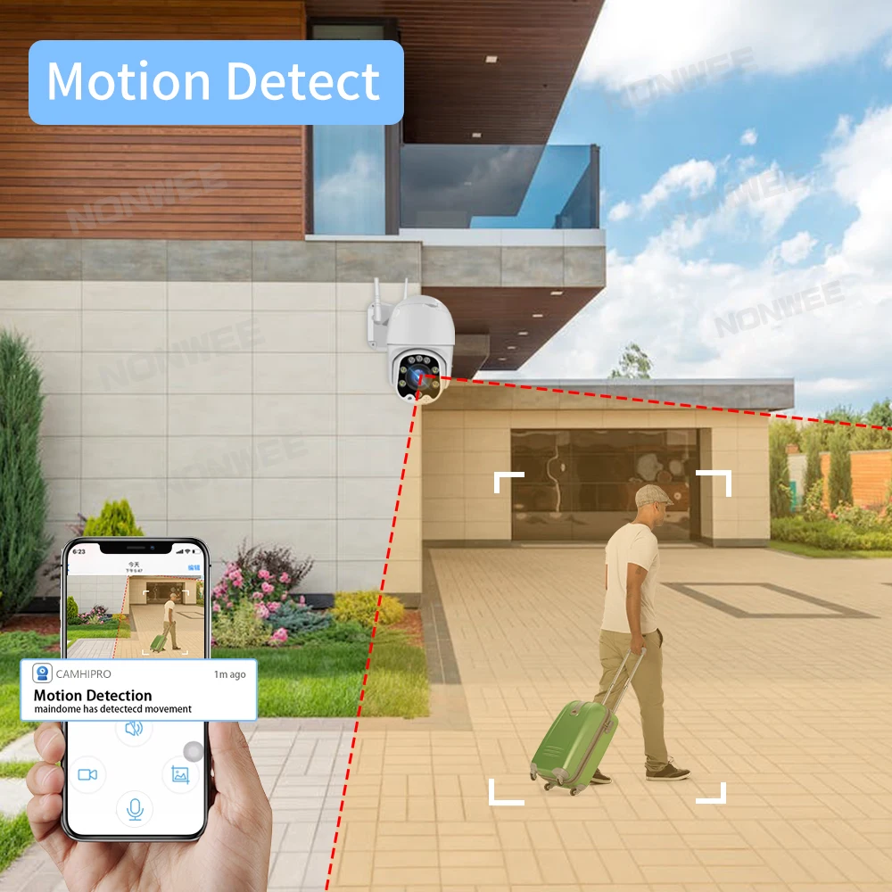 5MP PTZ Wireless Surveillance Camera Outdoor IP Wifi Security Protection CCTV Cameras Auto Tracking Night Vision 5x Optical Zoom