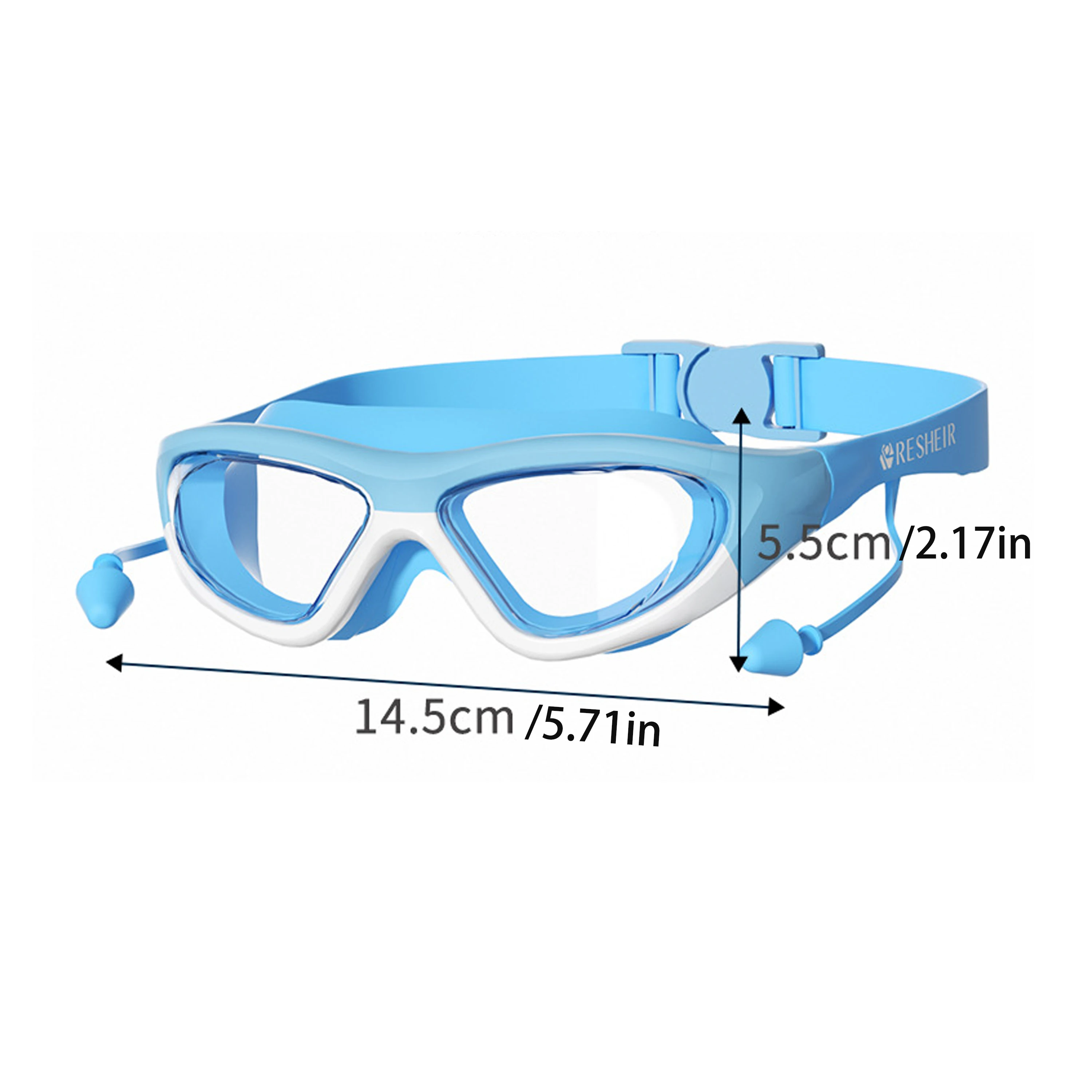 Children's Swimming Goggles Waterproof And Anti Fog High-definition Diving Goggles With Integrated Earplugs Boys And Girls