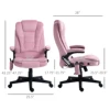 Homcom 6 Point Vibrating Massage Office Chair with Heat with Reclining Backrest, Padded Armrests and Remote, Pink 3