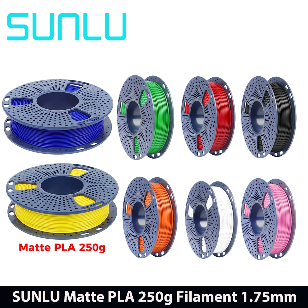 SUNLU 무광 PLA 필라멘트 1.75mm 250g 개별 진공 포장 다채로운 색상 크리얼리티 엔더 밤불랩 FDM 3D 프린터용