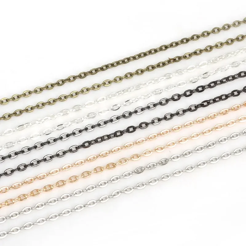 5 mt/los Halskette Ketten Rhodium/Silber/Gold/GunMetal/Antike Bronze Überzogen Metall Eisenkette für DIY Schmuck Machen – Detail 2