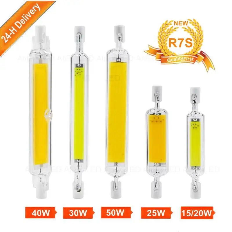 R7S LED 유리관 COB 전구 78MM 118MM 15W 고출력 R7S 옥수수 램프 J78 J118 할로겐 조명 교체 50W AC110V 220V Lampadas LED