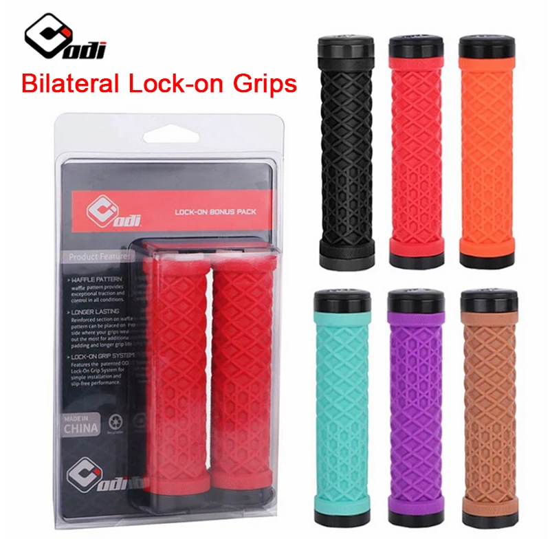 Bicycle handlebar grips ODI Van silicone lock-on anti-slip shock absorption MTB double lock ring for BMX folding bike parts