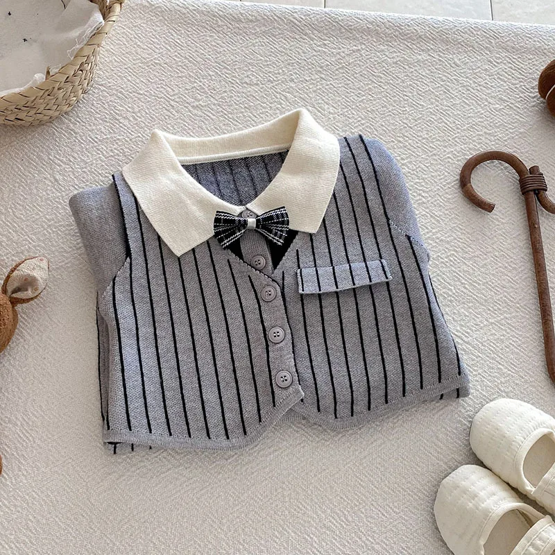 Autumn Baby Boys Thin Knitted Jumpsuit