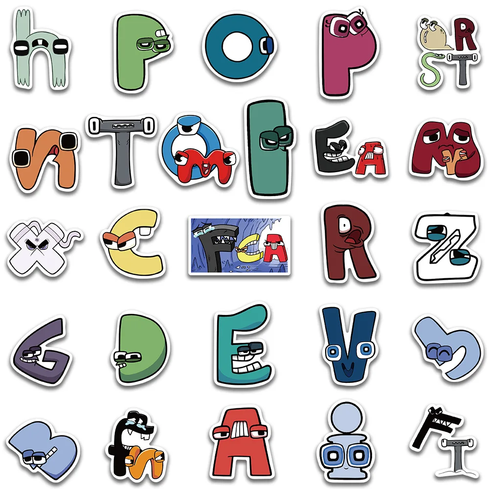  60pcs Cute Alphabet Lore Stickers for Kids Children, Funny  Cartoon Letter Educational Stickers for Water Bottles Scrapbook Skateboard  Bike Cup Refrigerator Laptop : Toys & Games