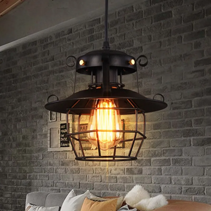 

Industrial Style Loft Restaurant Bar Counter Chandelier Retro Nostalgic Personalized Creative Corridor Single Head Iron Art Lamp