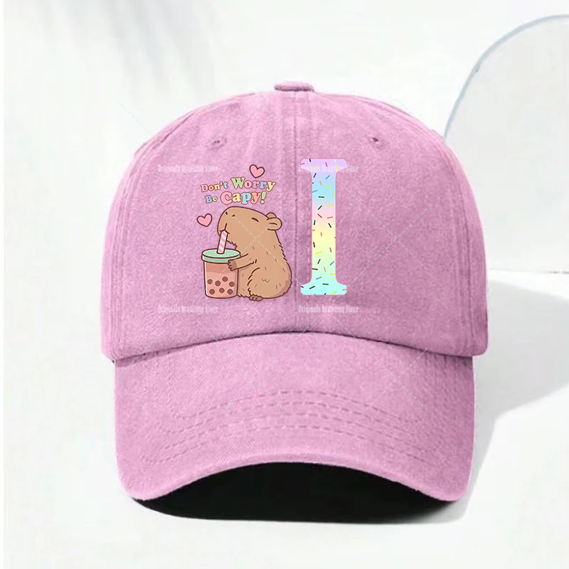 Charming Capybara Alphabet Baseball Cap – Summer Adjustable Sun Hat