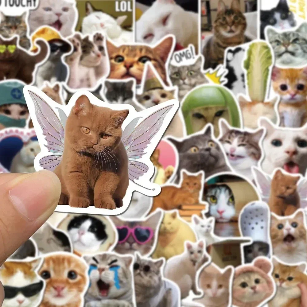 50Pcs Kawaii Funny Cat Stickers Pack Waterproof Laptop Phone Scrapbooking Motorcycle Car Korean Decal Sticker for Kids Toys 3