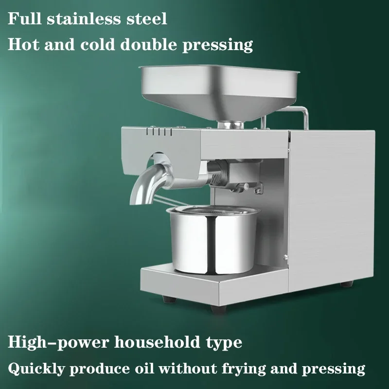 110V/220V Automatic Commercial Oil PressRapeseed  Peanut Oil Press 610W STB-508 Hot And Cold Small Stainless Steel Oil Press 2