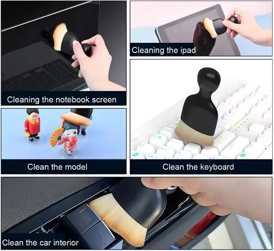 Car Air Vent Cleaning Soft Brush with Casing Car Interior Cleaning Tool Artificial Car Brush Car Crevice Dusting Car Detailing 6