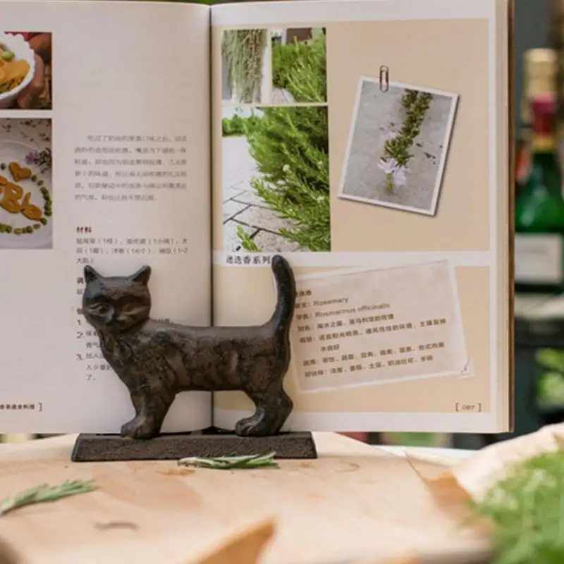 Rustic Cat Cast Iron Standing Napkin Holder European Home Table Bird Fork Spoon Metal Tissue Paper Holder Business Card Holders 6