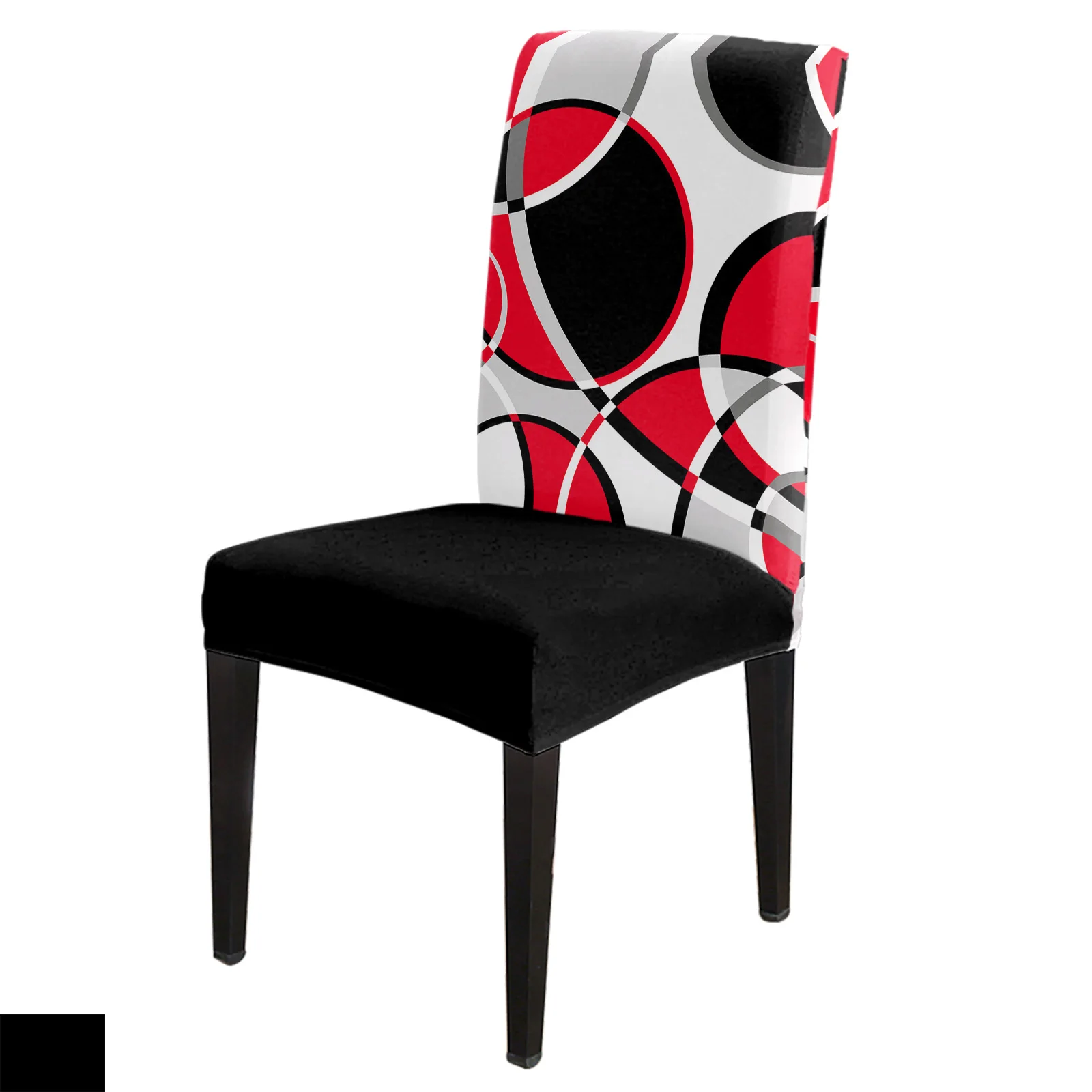 

Geometric Abstract Modern Art Red Chair Cover Stretch Elastic Dining Room Chair Slipcover Spandex Case for Office Chair