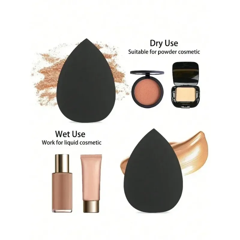 Black Makeup Sponges Set Face Cosmetic Puff Makeup Tool Large Beauty Eggs Puff Mini Beauty Egg Thumb Puff Korean Make up Blender 3
