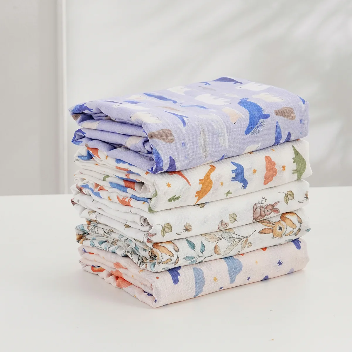 1PC 프리미어 품질 대나무 면화  모슬린 담요 부드러운  랩  목욕 타올 유모차 커버 120x110cm