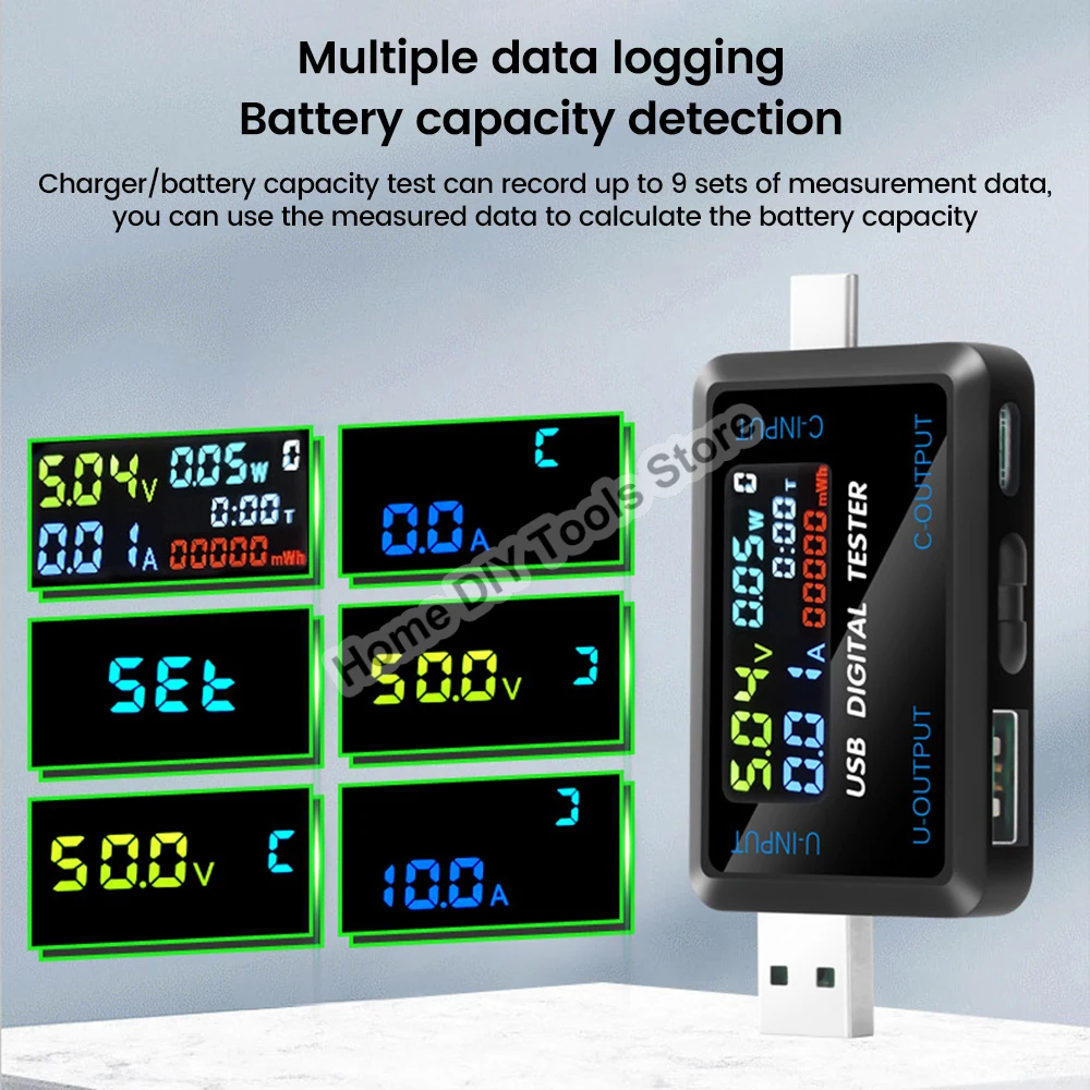 Voltage Meters Current Voltage Capacity Battery Tester USB Volt Current Voltage Doctor Charger Capacity Tester Meter Power Bank 