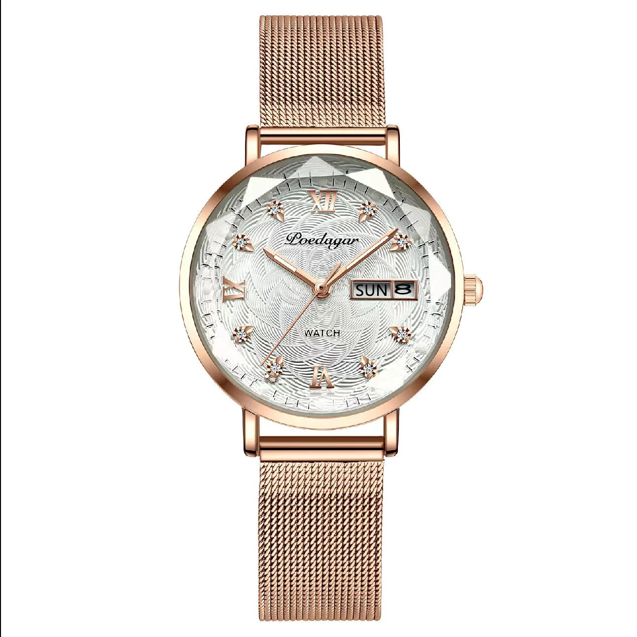Rose Gold White Mesh