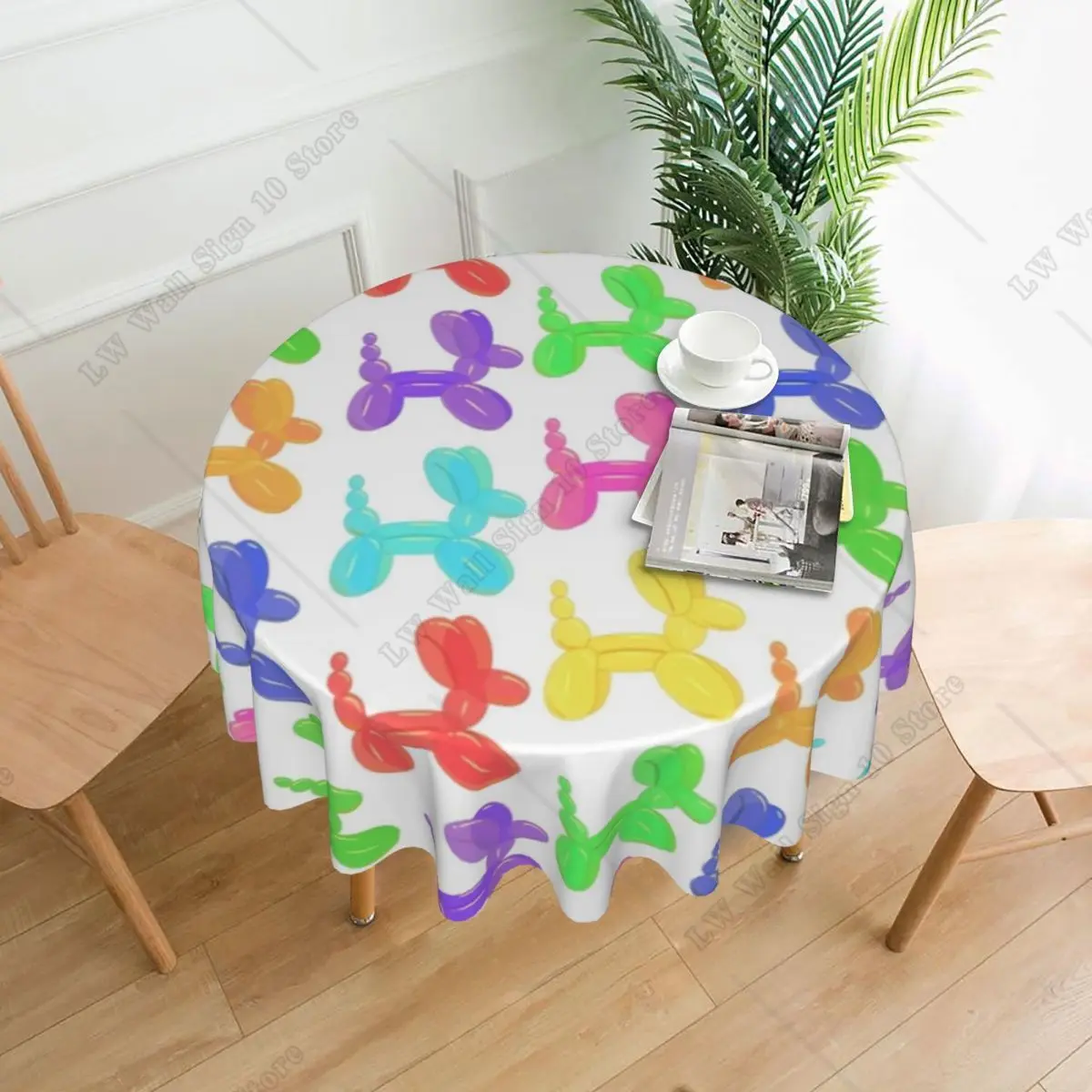 

Balloon Dogs Tablecloth Cute Animals Print Protector Dinner Table Cover Beautiful Print Polyester Cheap Table Cloth