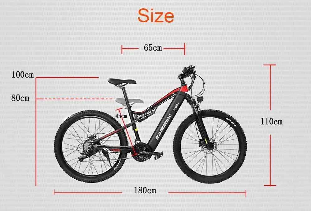 RANDRIDE YG90B 29 santimetatra 500W 48V 17Ah  Electric Mountain Bike 21S 27.5"/29" CST Tire 50 km/h 55-80 km range S67608fd654e44a1ea34644fc14f178fbt